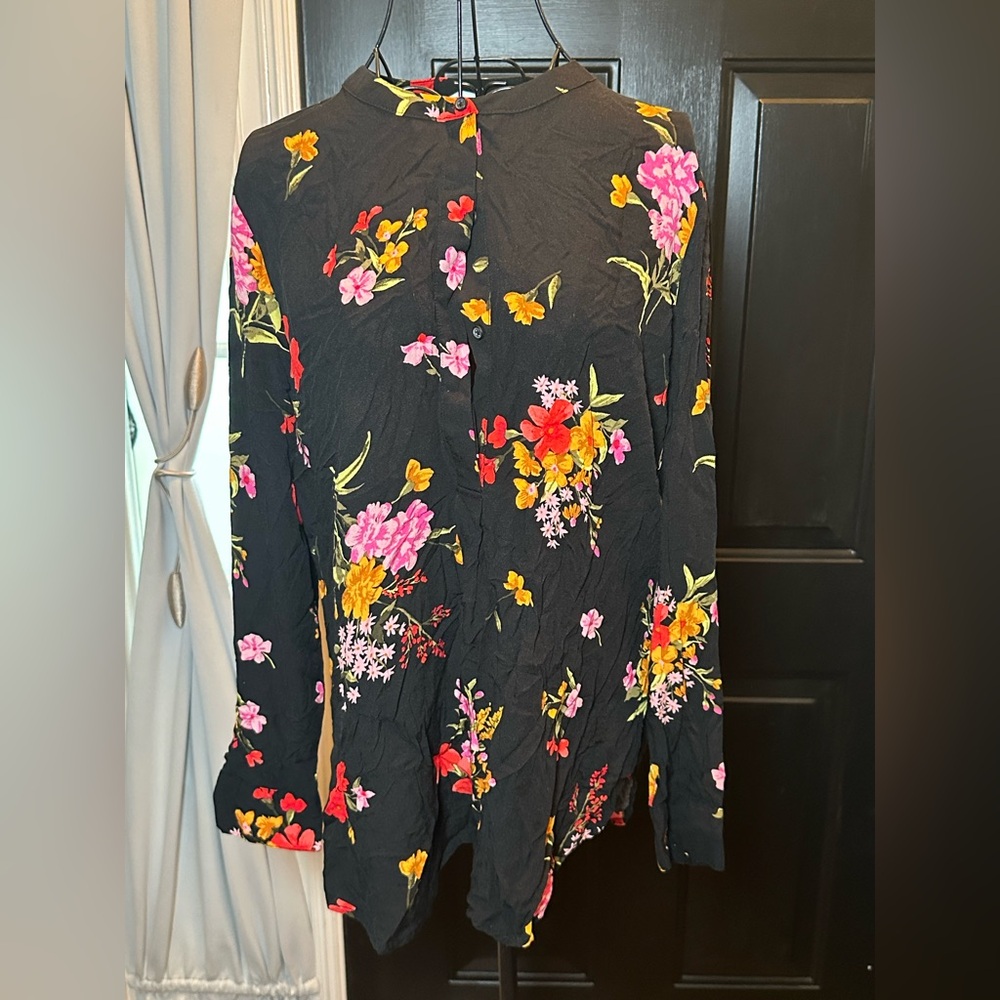 Floral Black Women's Top